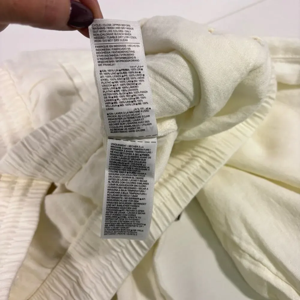 NWT Athleta White Linen Joggers Size 22 T6